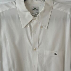 Lacoste, white, long sleeve shirt